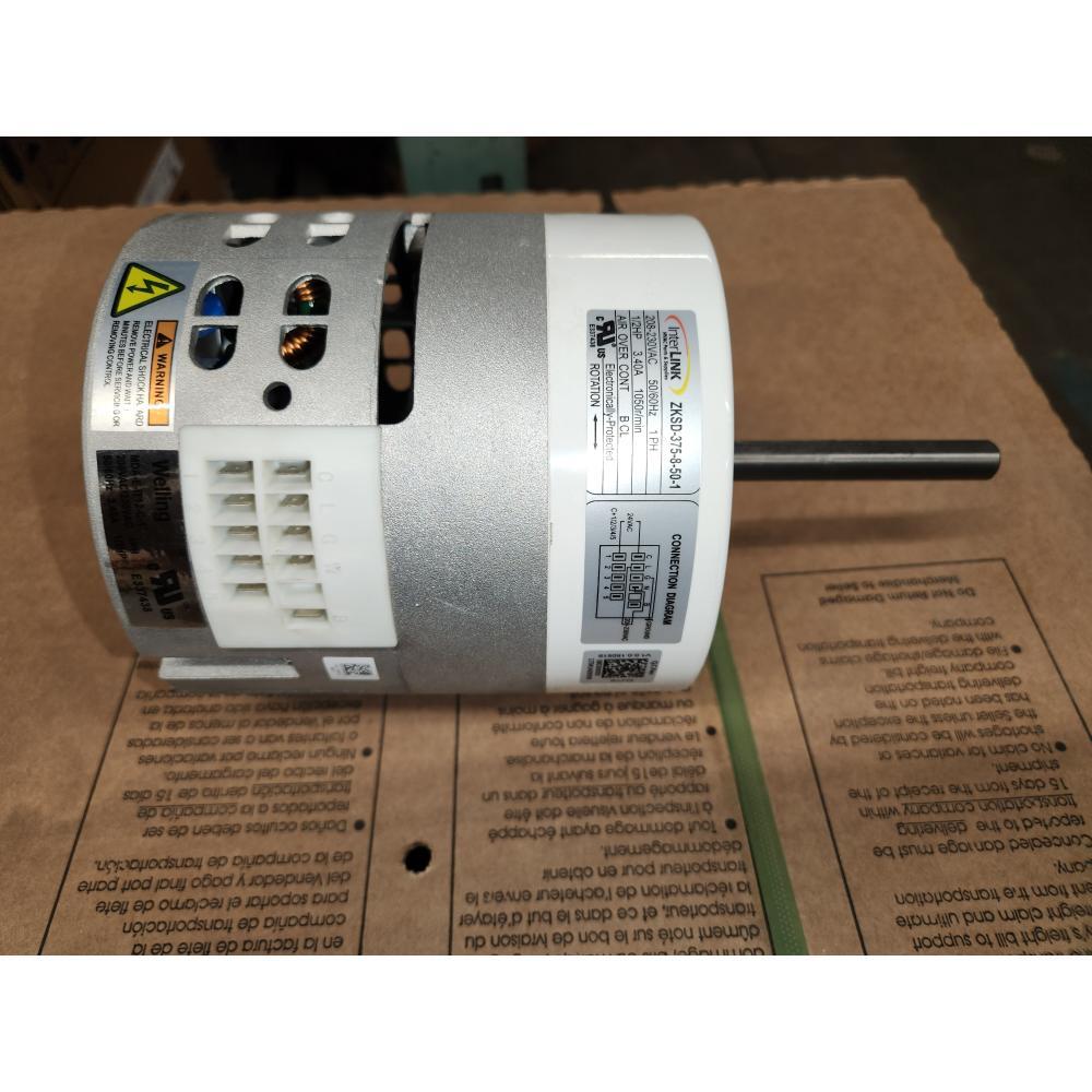 INTERLINK ZKSD-375-8-50-1 1/2 HP PROGRAMABLE ECM BLOWER MOTOR, 208-230/50-60/1
