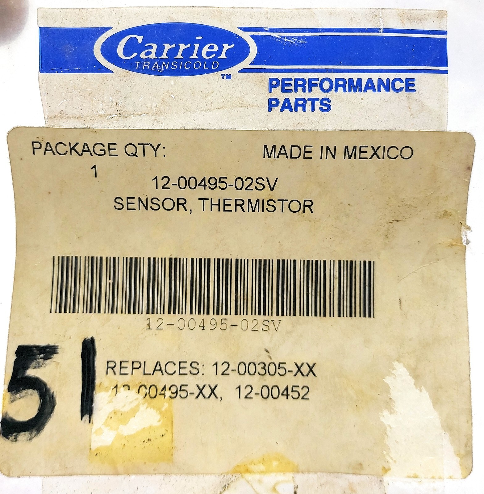 Carrier Transicold 12-00495-02SV Sensor Thermistor 12-00452 Mexico