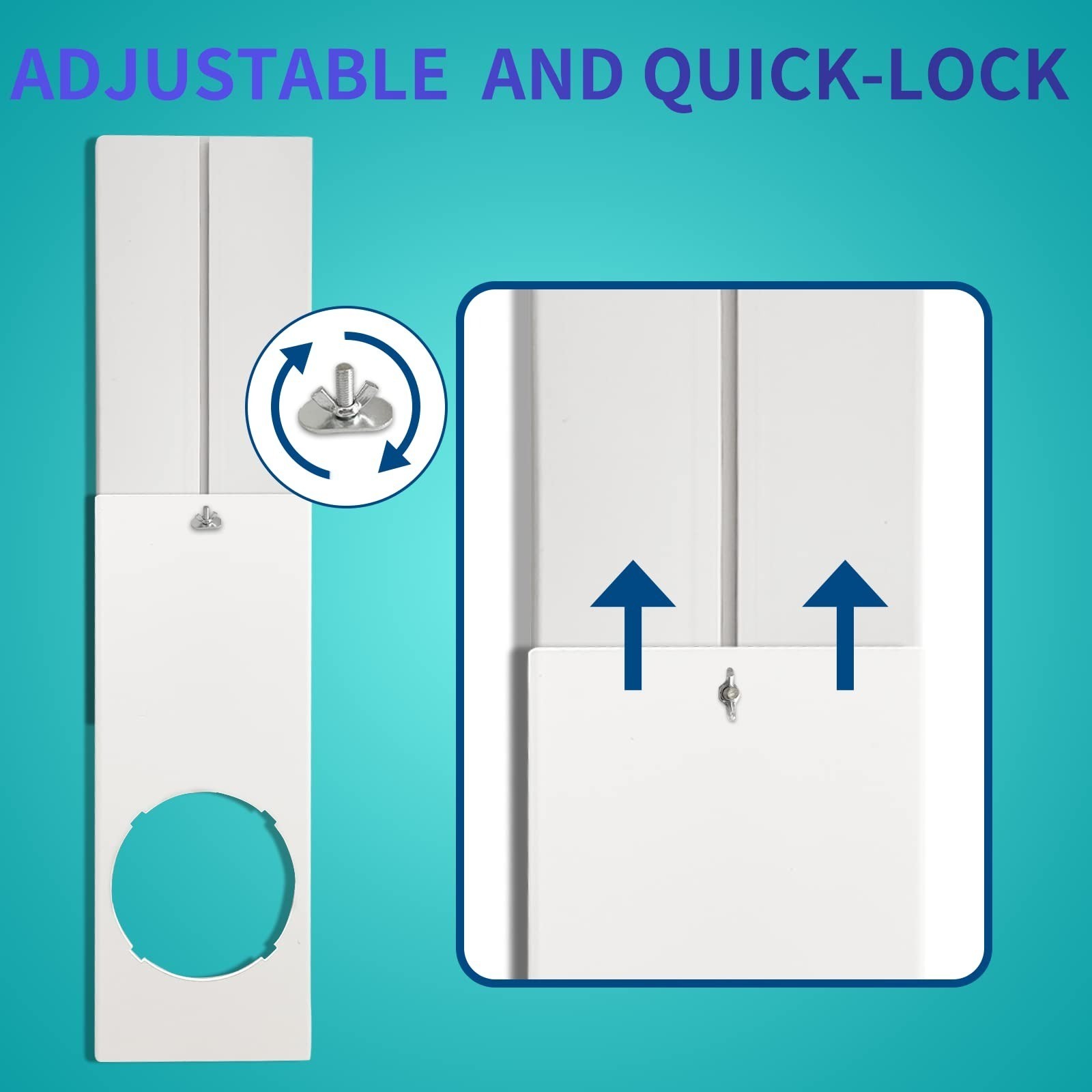 JEACENT Portable AC Sliding Door Vent Kit, Adjustable PVC Seal, 90 Inches