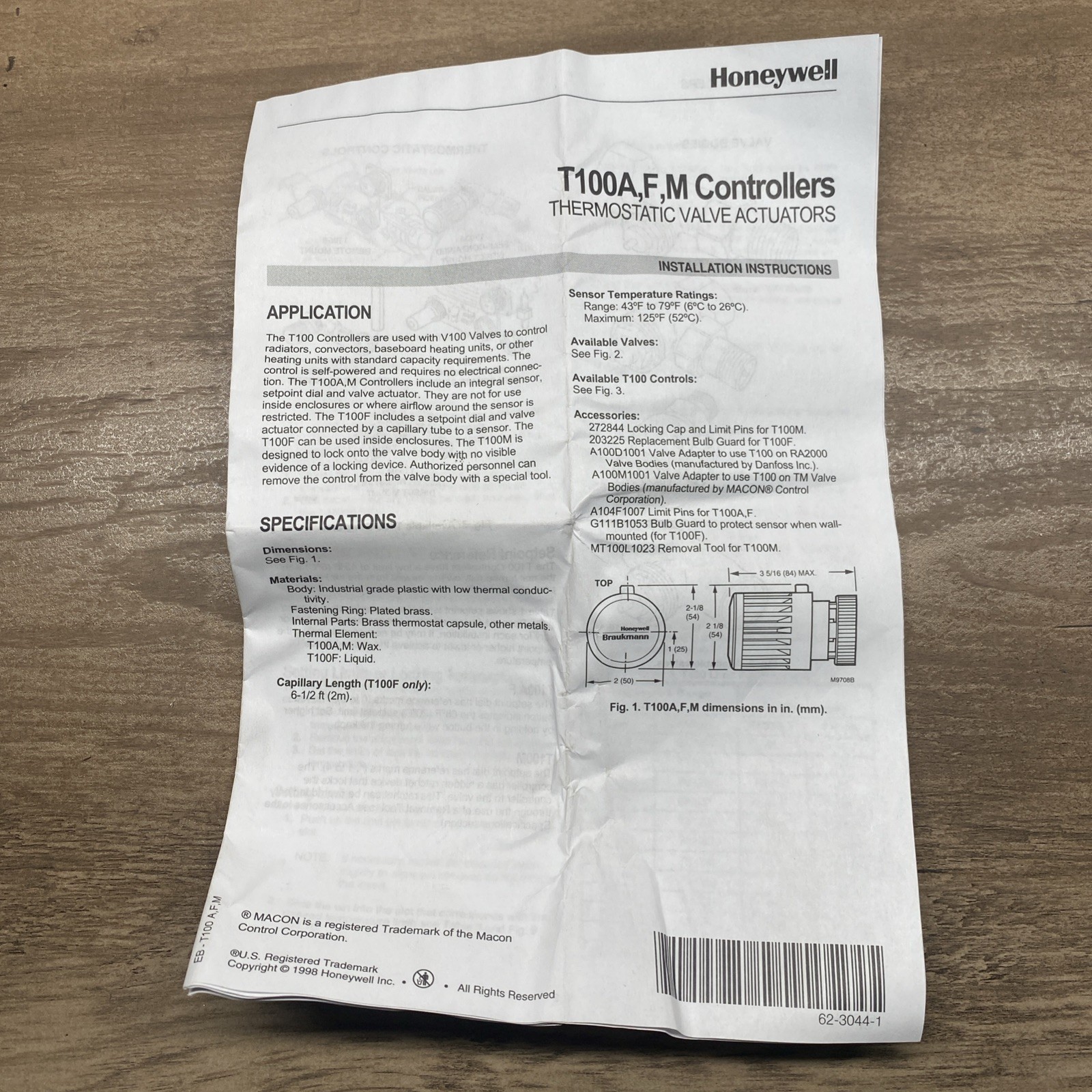 New Honeywell Braukmann HVAC Valve Actuator T100M2056 Industrial Pro Commercial