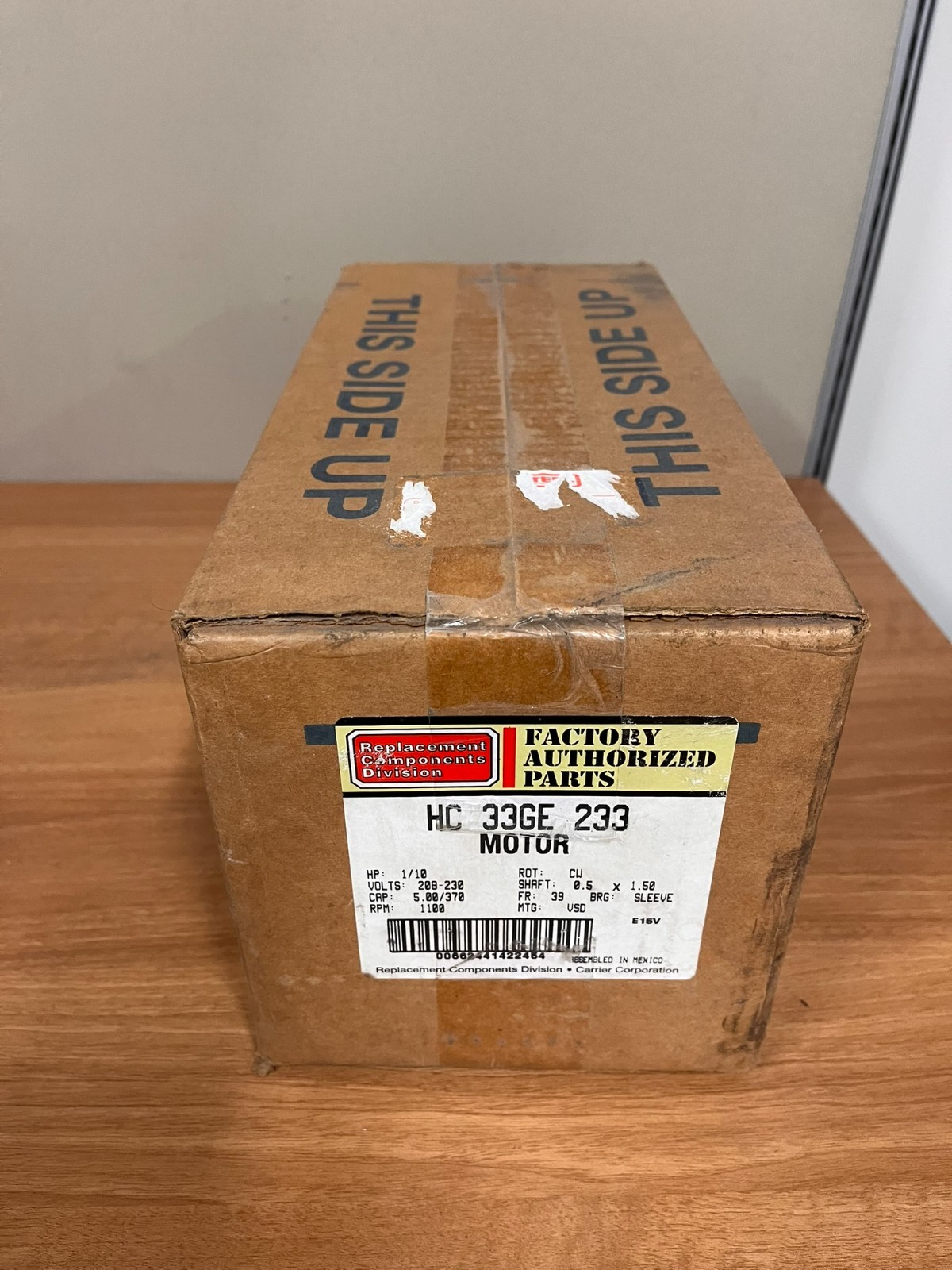NEW! Carrier HC33GE233 Condenser Fan Motor 1/10 HP 208-230V 1100 RPM Genuine OEM