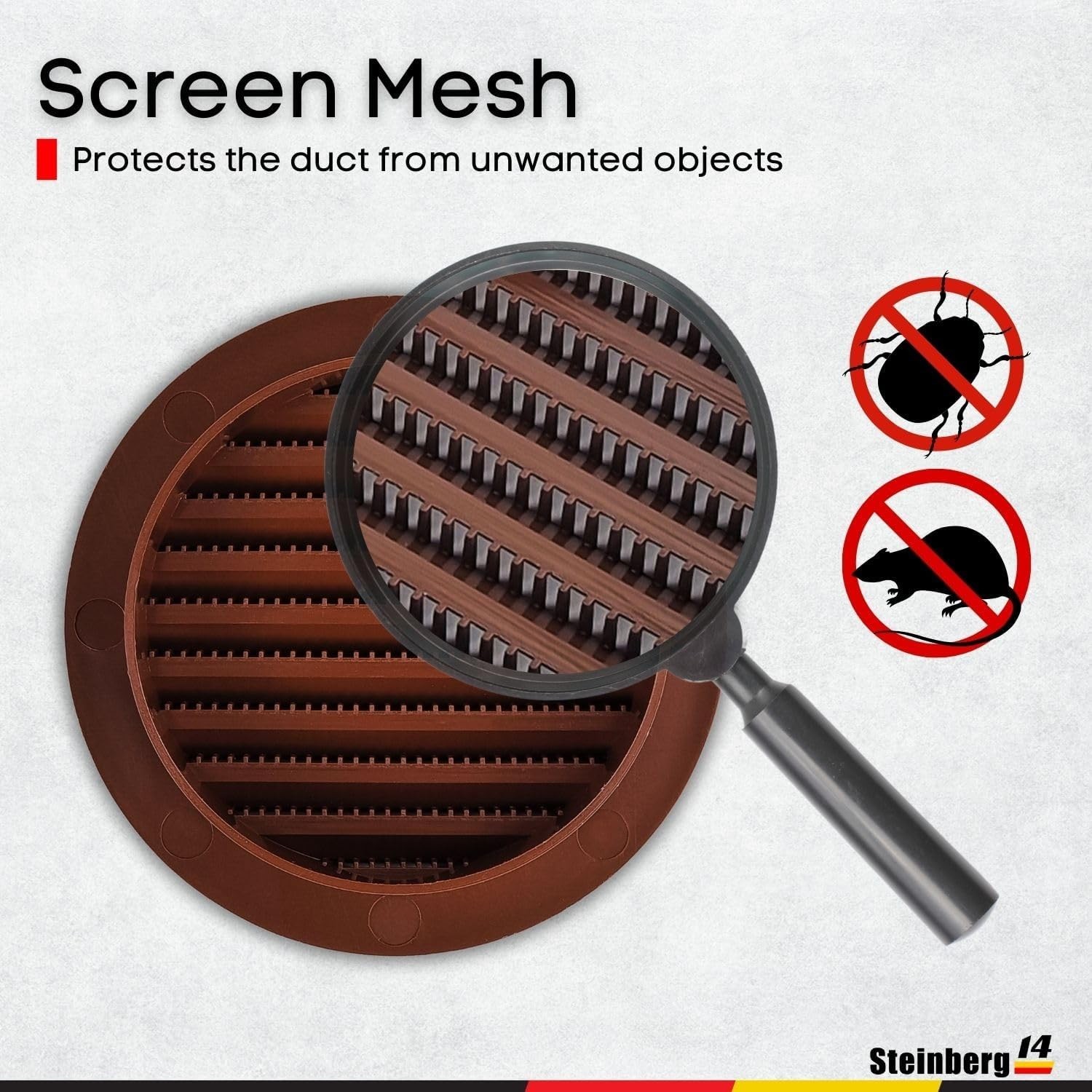 Stylish Brown 4-Inch Round Vent Grille – Perfect for Home Ventilation Needs