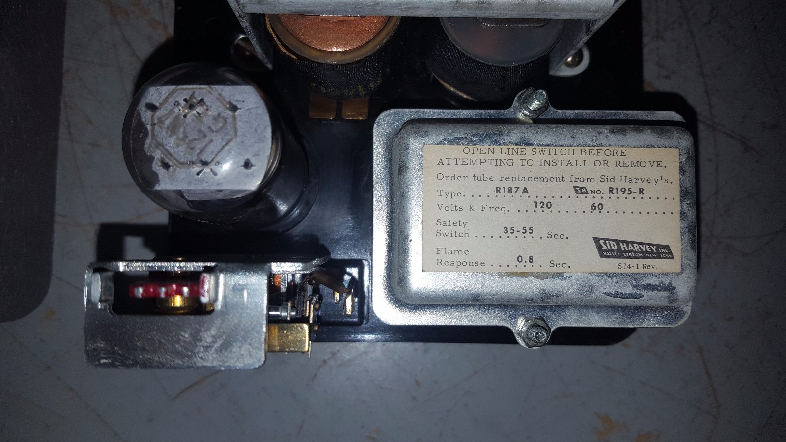 Honeywell, Sid Harvey ProtectoRelay, 120V, 60Hz, R187A, R195-R