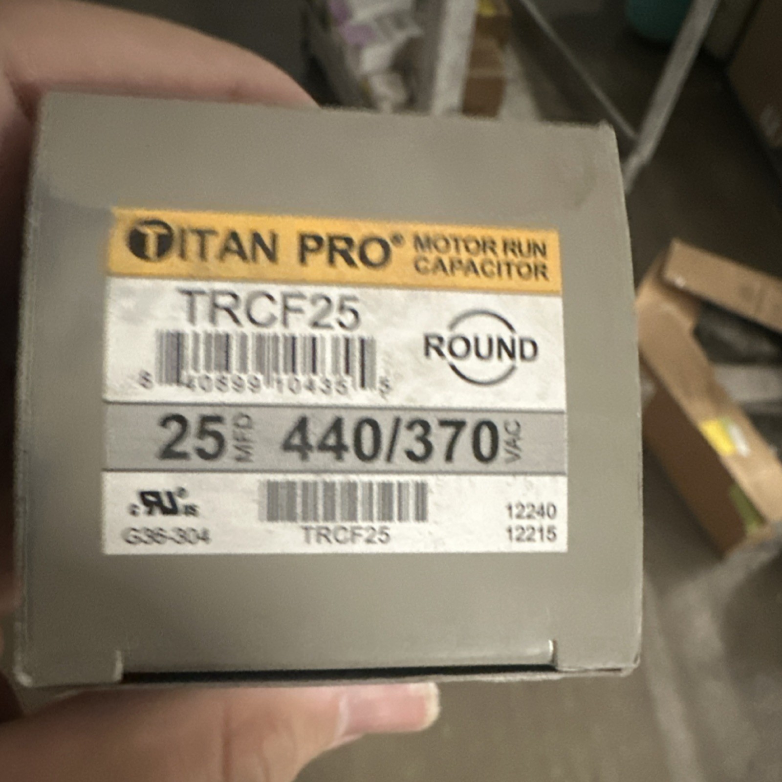 Titan Pro Motor Run Capacitor 25 MFD 440/370 VAC Model TRCF25 MPN TRCF25