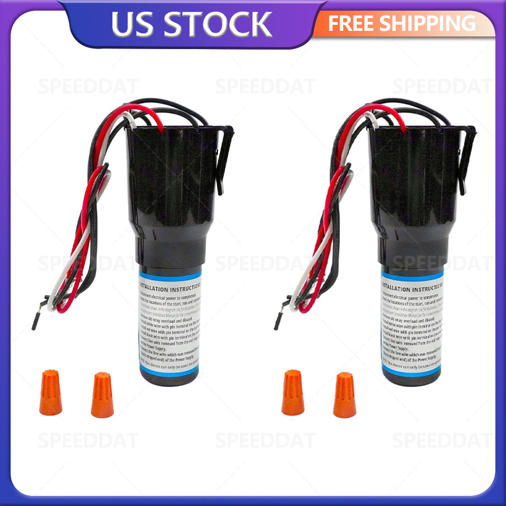 For Refrigerator 1/2HP 115VAC 2Pcs 3 in 1 Relay Hard Start Capacitor Kits RCO210