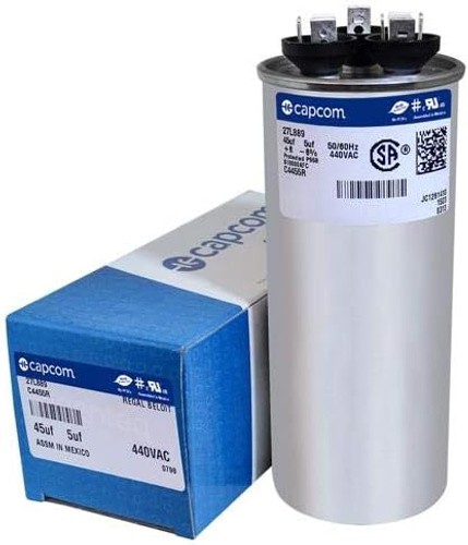 GE / Genteq 27L889 97F9851 – 45 + 5 uf MFD 440 Volt VAC Genteq Replacement Ro…