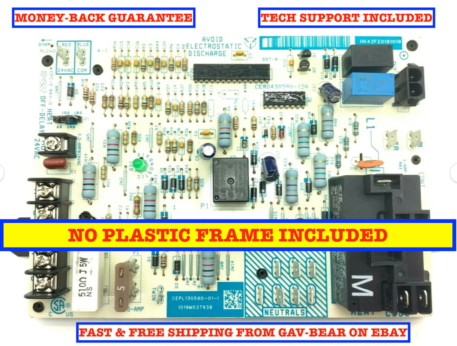 (no plastic frame) HK42FZ018 / 1172550 / CEPL130590 w/ MONEY-BACK GUARANTEE