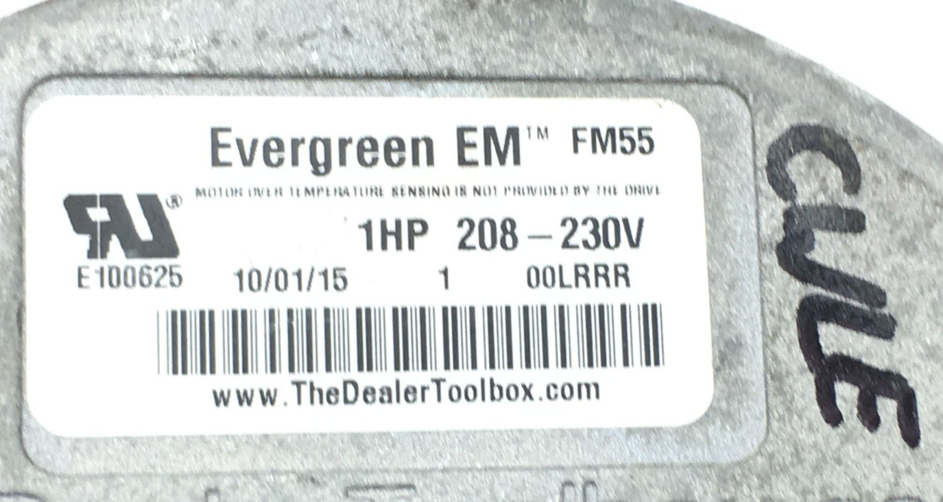 Genteq Evergreen EM FM55 Module Only 1HP 208/230V CW Lead End used #J112