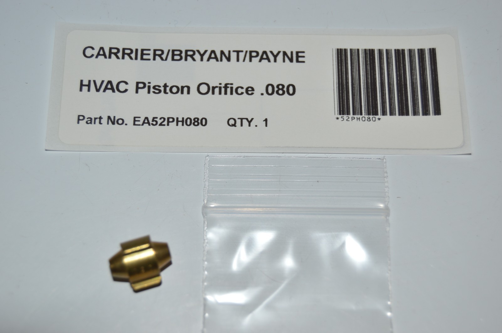 Carrier/Bryant/Payne HVAC Piston Orifice .080 Orifice EA52PH080, NEW