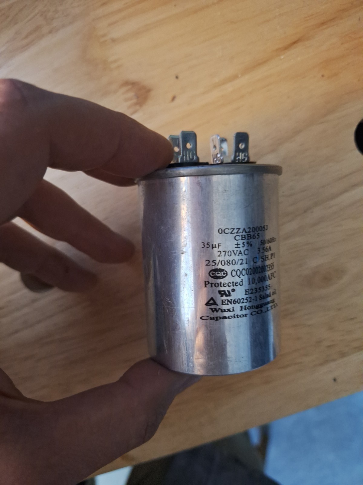 35 uF ± 5% Run Capacitor CQC02002002355 CBB65