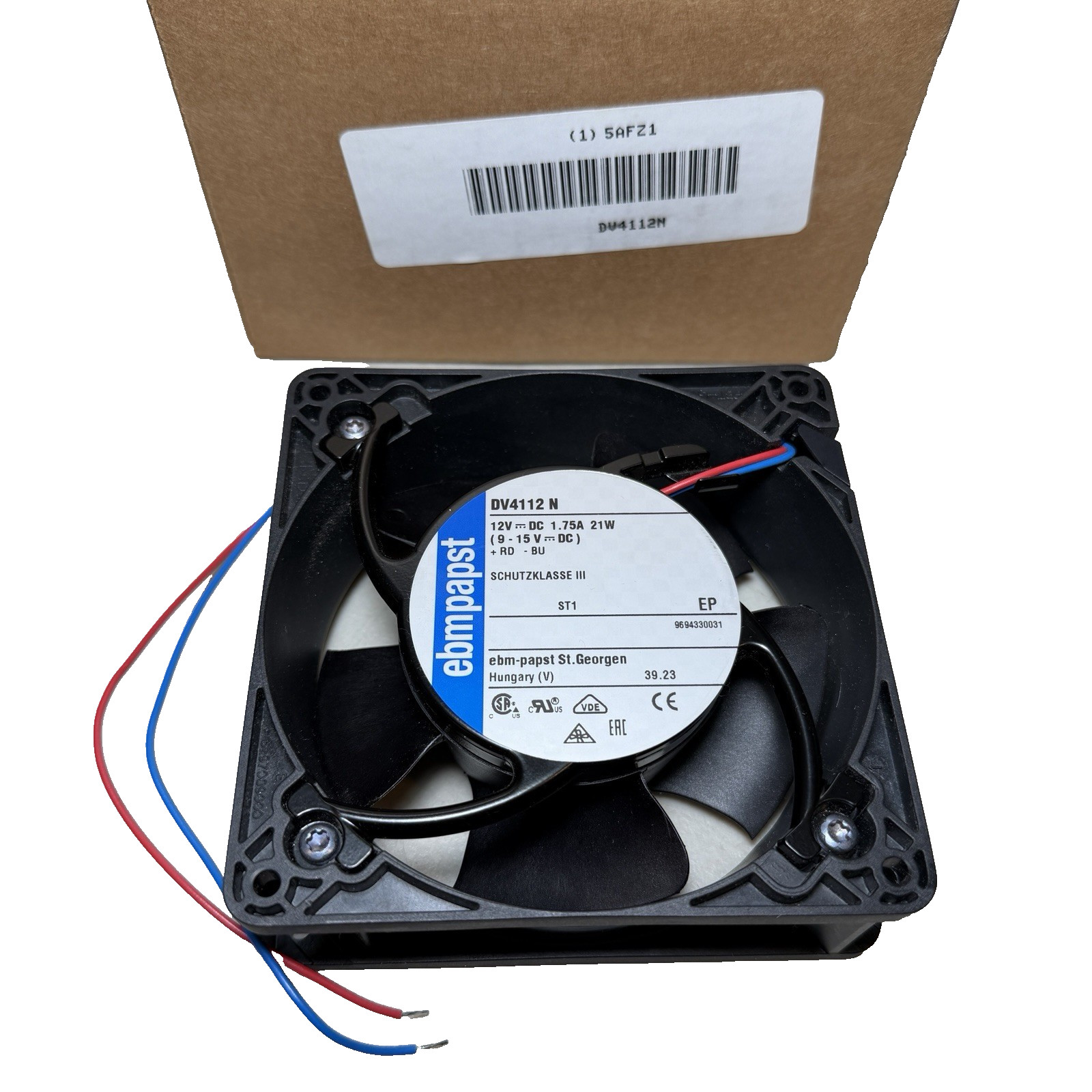 EBM-PAPST DV4112N Axial Fan 12VDC NEW
