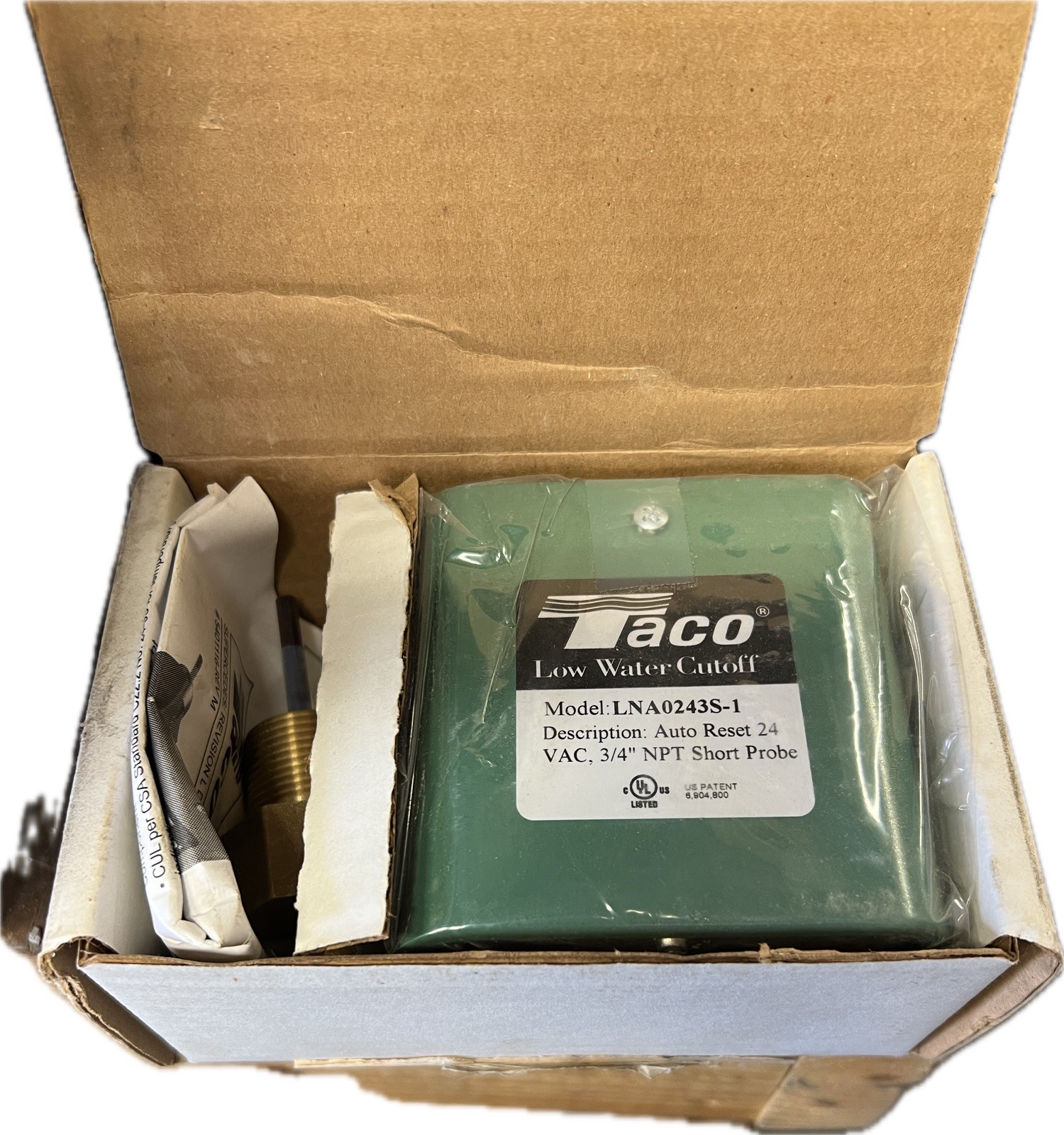 Taco Low Water Cutoff LNA1203S-1 120V 3/4″ NPT Short Probe Auto Reset