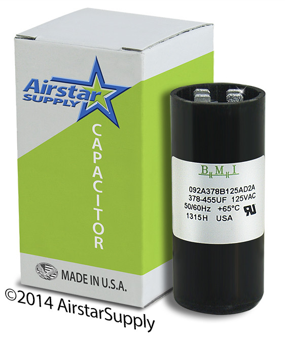 378-440 uF x 110/125 VAC • BMI Motor Start Capacitor # 092A378B125AD2A • USA