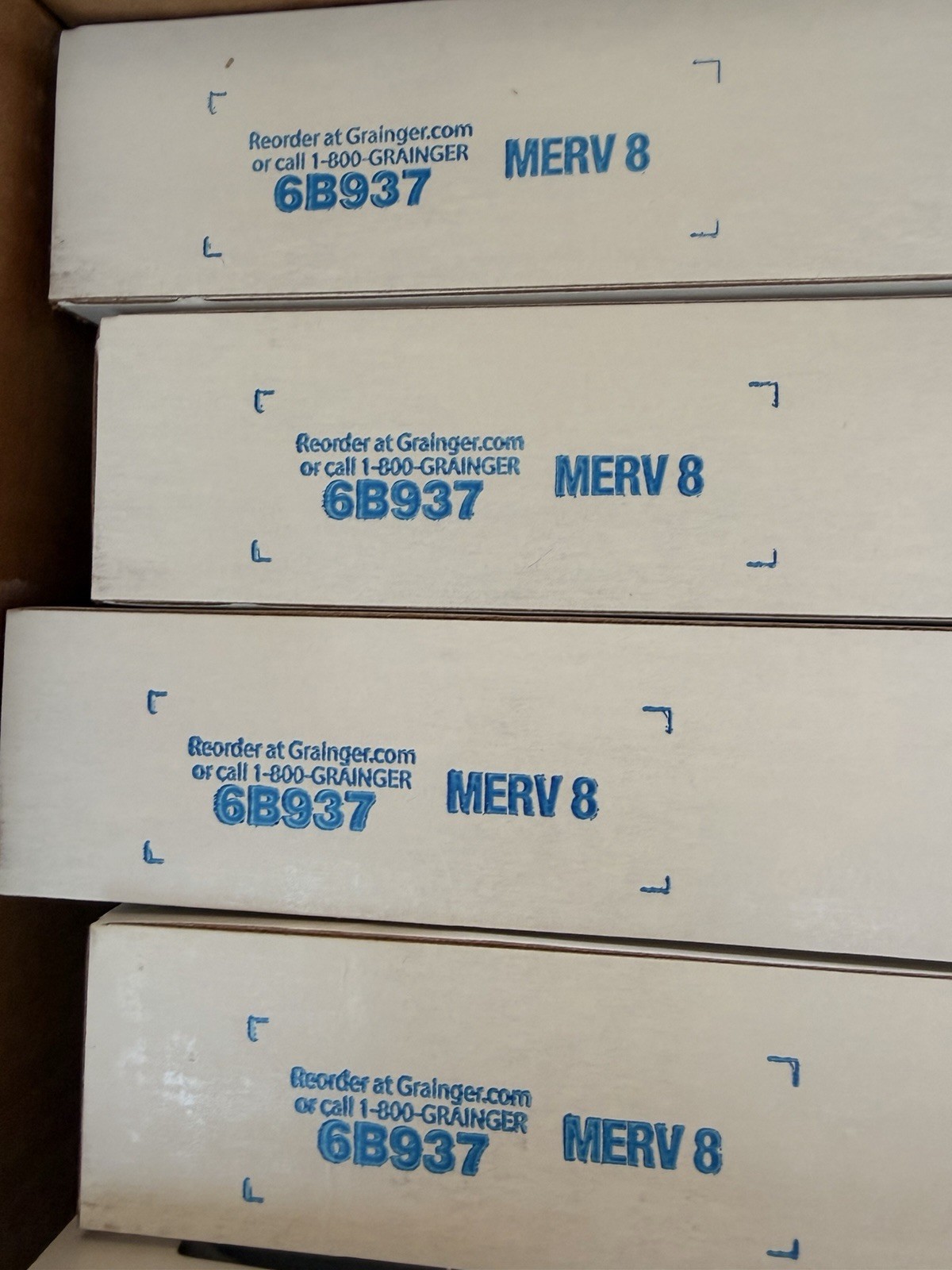 Air Handler 6B937 20x20x2 HC Pleated MERV 8 Electrostatic Filter, Full box of 12