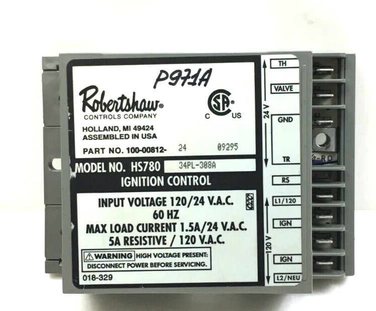 Robertshaw HS780 34PL-308A Ignition Control Module 100-00812-24 used #P971A