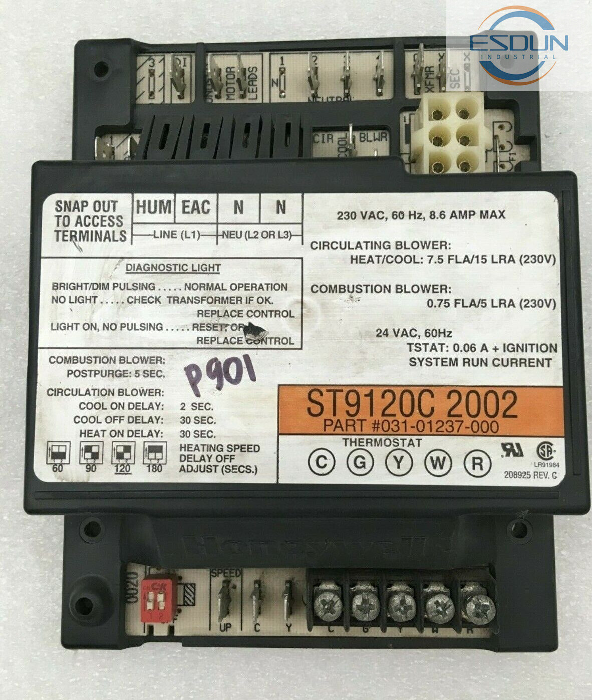 Low tax rate#Honeywell ST9120C2002 Furnace Control Circuit Board 031-01237-000