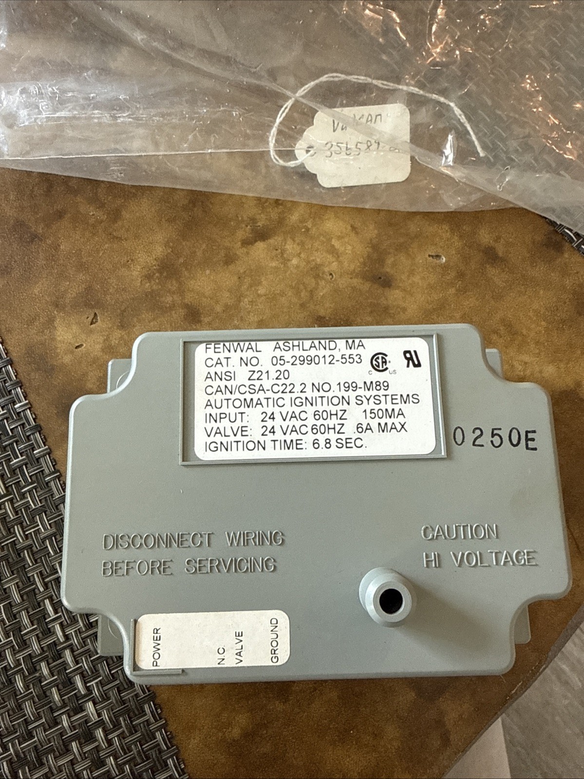 Fenwal 05-299012-553 24VAC Direct Spark Ignition (DSI) control module