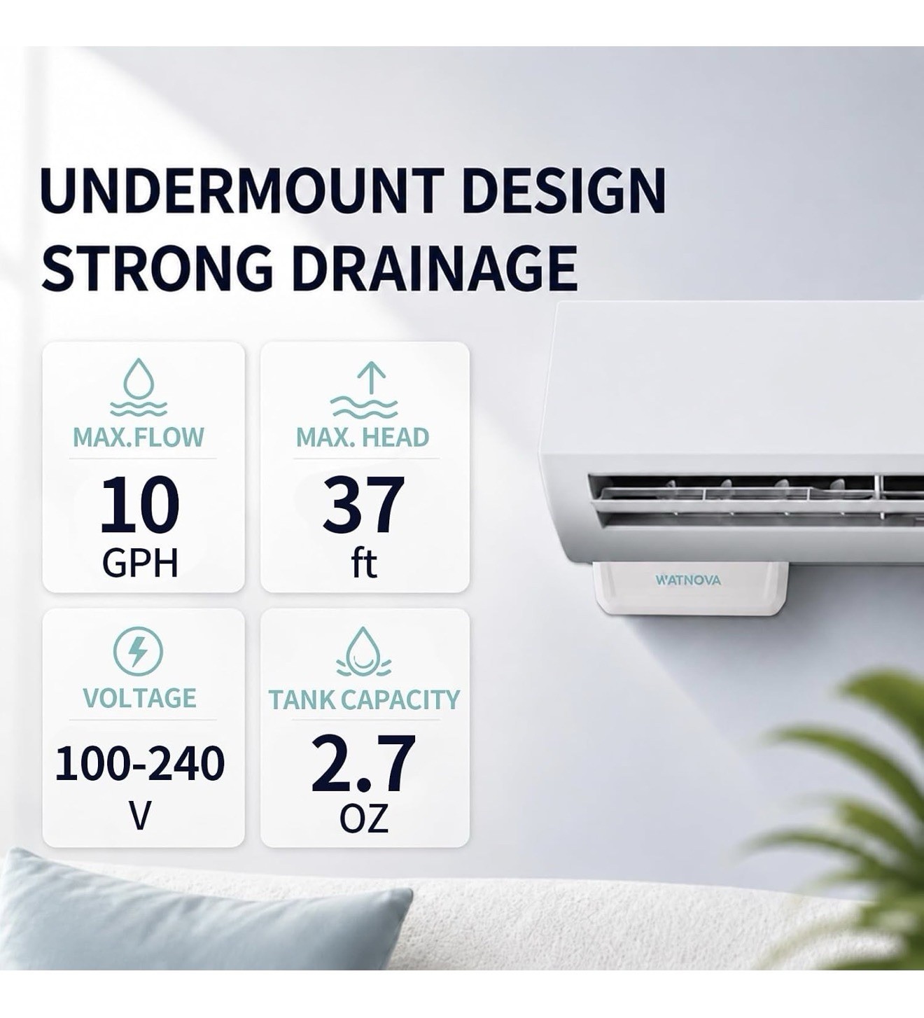 Watnova HVAC Condensate Pump Drain Mini Split Portable Auto For Air Conditioner