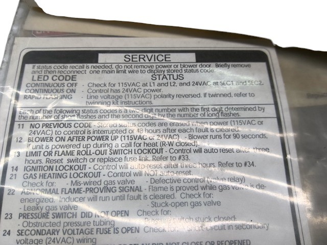 CARRIER LABEL INFO 320893-101 NEW OEM 320893-101