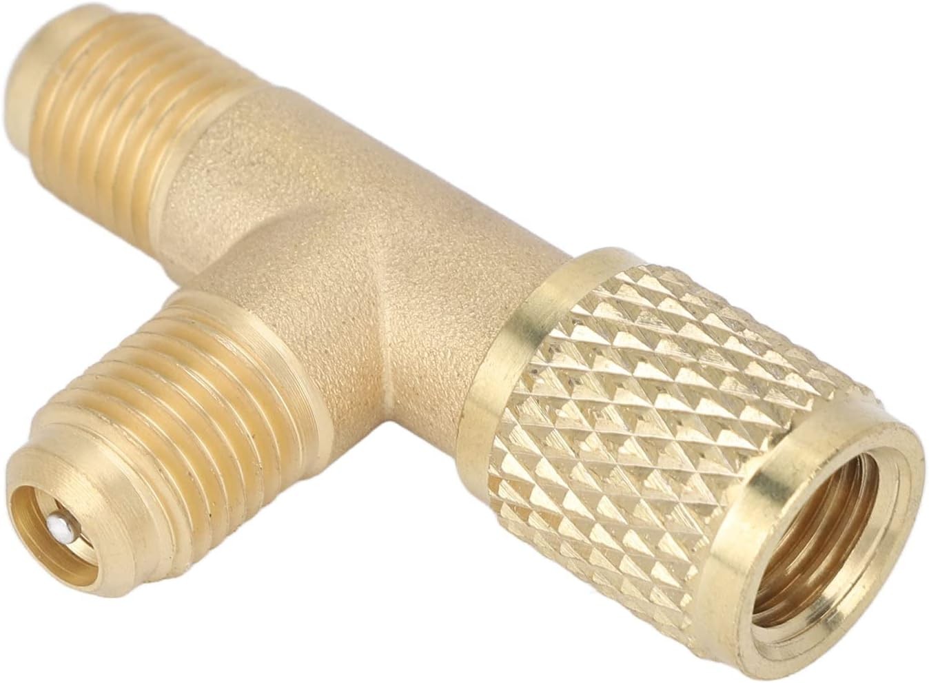 Brass 1/4″ HVAC Access Tee Valve Core Adapter for R22 R12 R134 Refrigerant