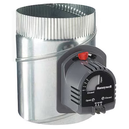 Honeywell Home Ard10tz Round Damper, Gr/Rd/Steel, 10 In. Dia.
