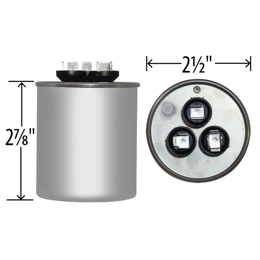 CPT00977 – Trane 35/5 uf MFD 440VAC CAPCOM 97F9899 Dual Run Capacitor Round