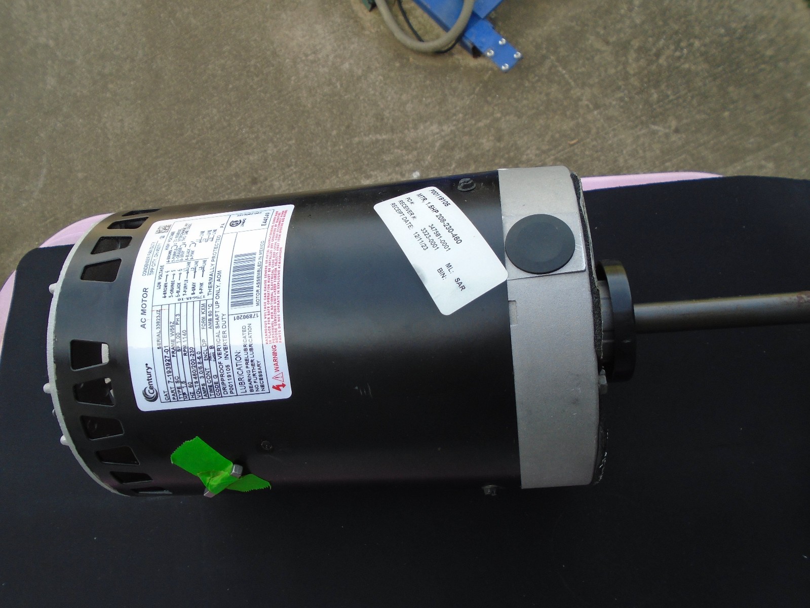 Century 7-193927-01 – Condenser Fan Motor, 3-Phase, 1140 RPM – 1-1/2 HP, W56Z
