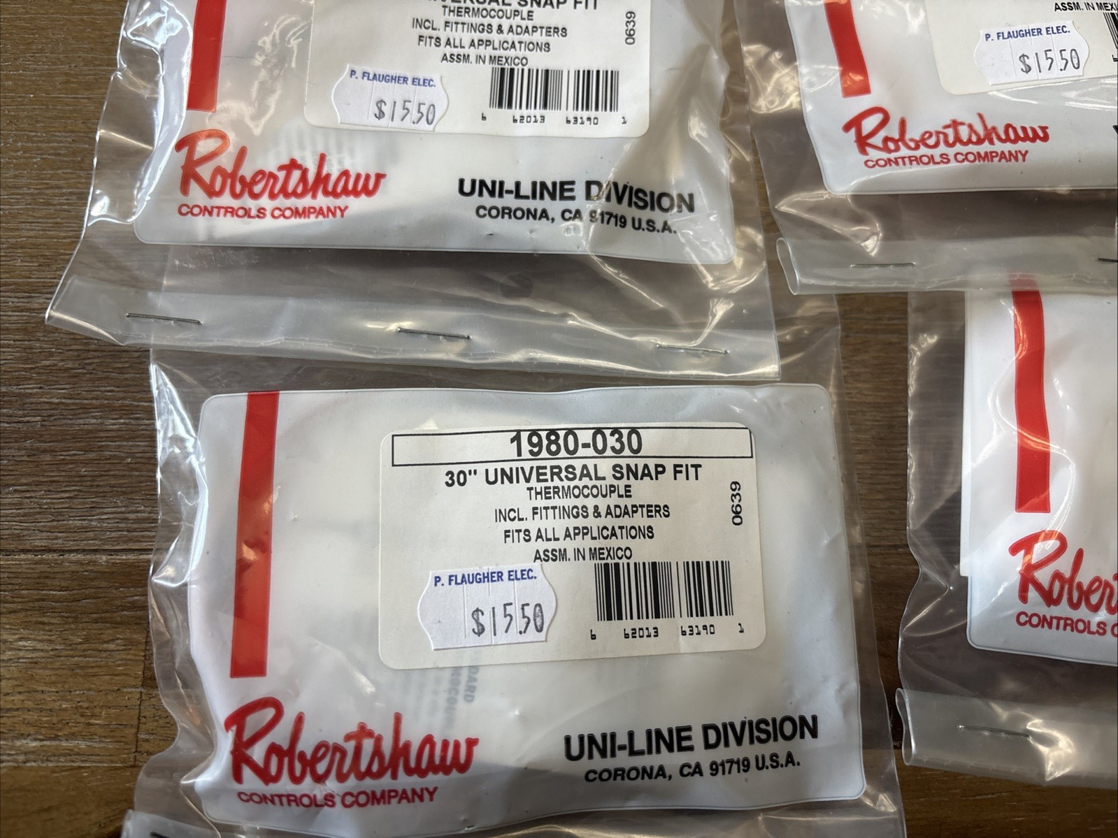 ROBERTSHAW 1980-030 Repl Thermocouple, Snap Fit, 30″ BOX OF 10