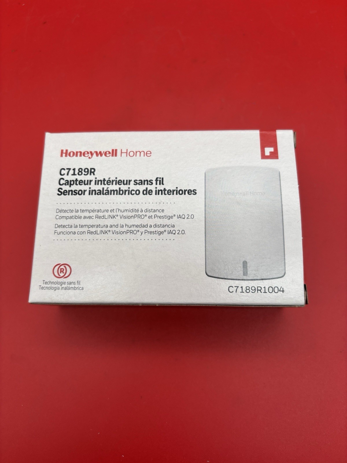 HONEYWELL HOME C7189R1004 Humid/Temp Sensor,Battery,120/0F,Indoor 12Z045