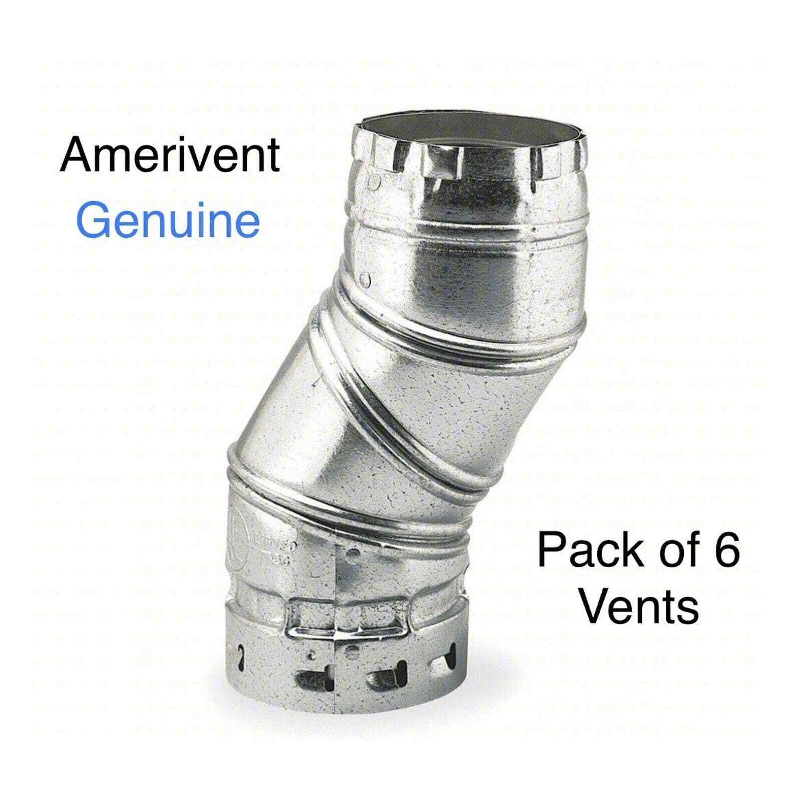 NEW (Pack Of 6) 4” Adjustable Gas Vent Elbow 90 Deg. Amerivent 4EAL