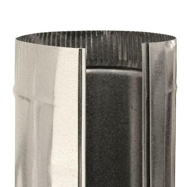 Master Flow 4 in. x 5 ft. Round Metal Duct Pipe