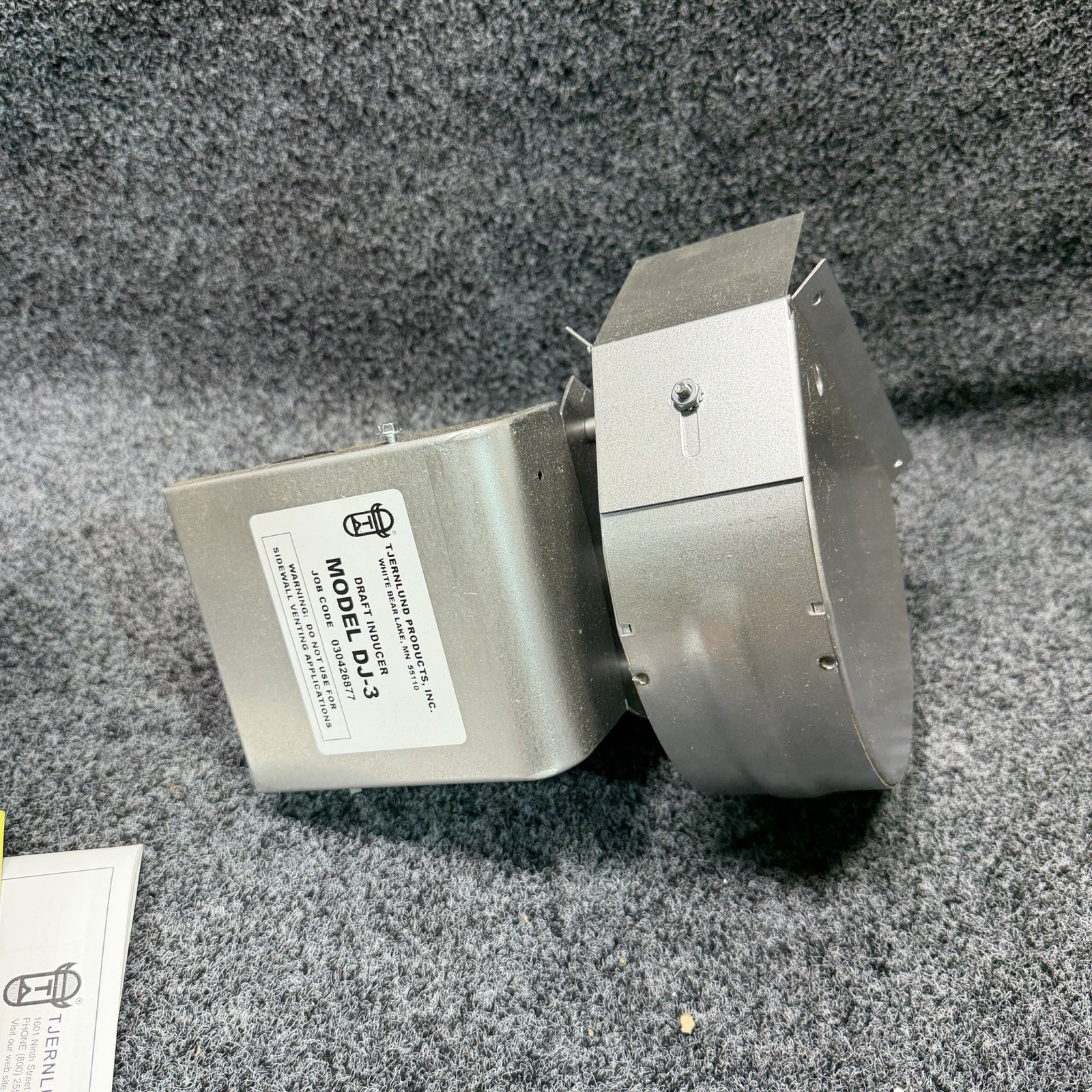 Tjernlund Model DJ-3 Draft Inducer 115V, for 3″ in to 6″ in Pipe