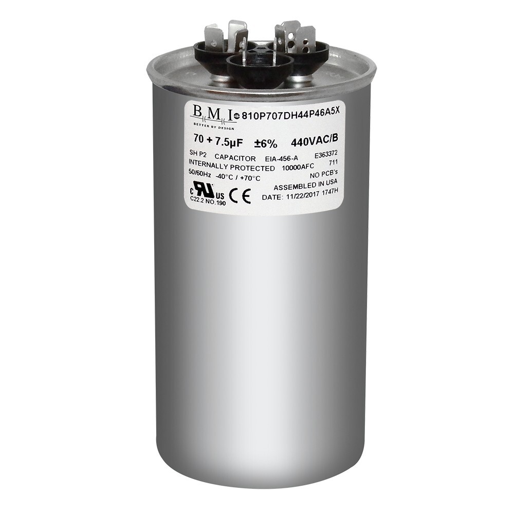 USA 70+7.5 uf/MFD 370-440 VAC volts Round Dual Run Capacitor 50/60 Hz – Lot-1