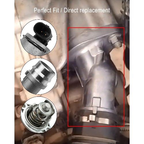 Coolant Thermostat Housing Assembly Fit for Elantra 2017-2020 Kona 2018-2021 Vel