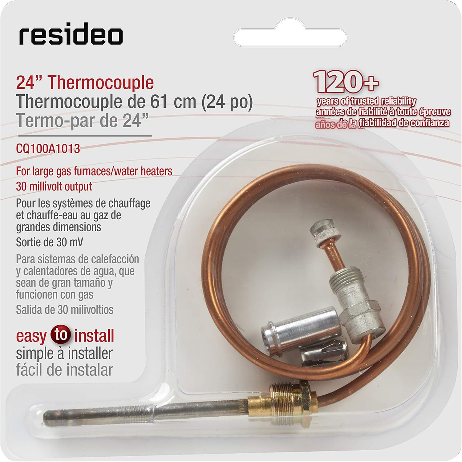 CQ100A1013/U 24-Inch Replacement Thermocouple Gas Furnaces Boilers & Heaters