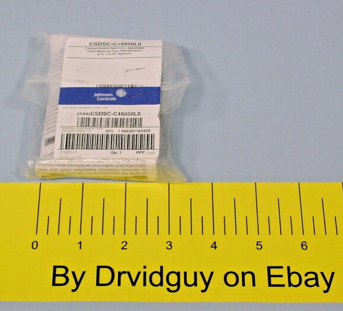 Johnson Controls CSDSC-C45050L0 Current Switch Split Core Adjustable 0.45A-50A
