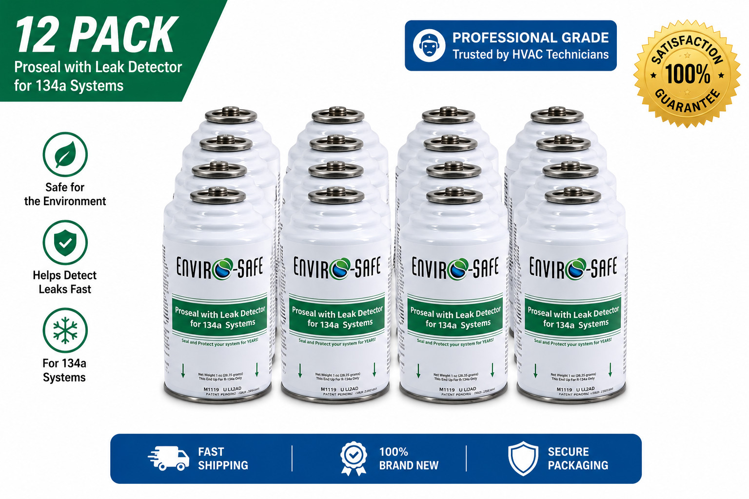 Envirosafe Proseal with Leak Detector for R134a Automotive AC Systems, case