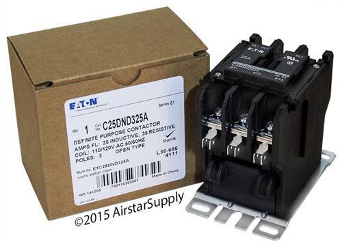C25DND325A Eaton / Cutler Hammer Contactor – 25 Amp 3 Pole 120V Coil