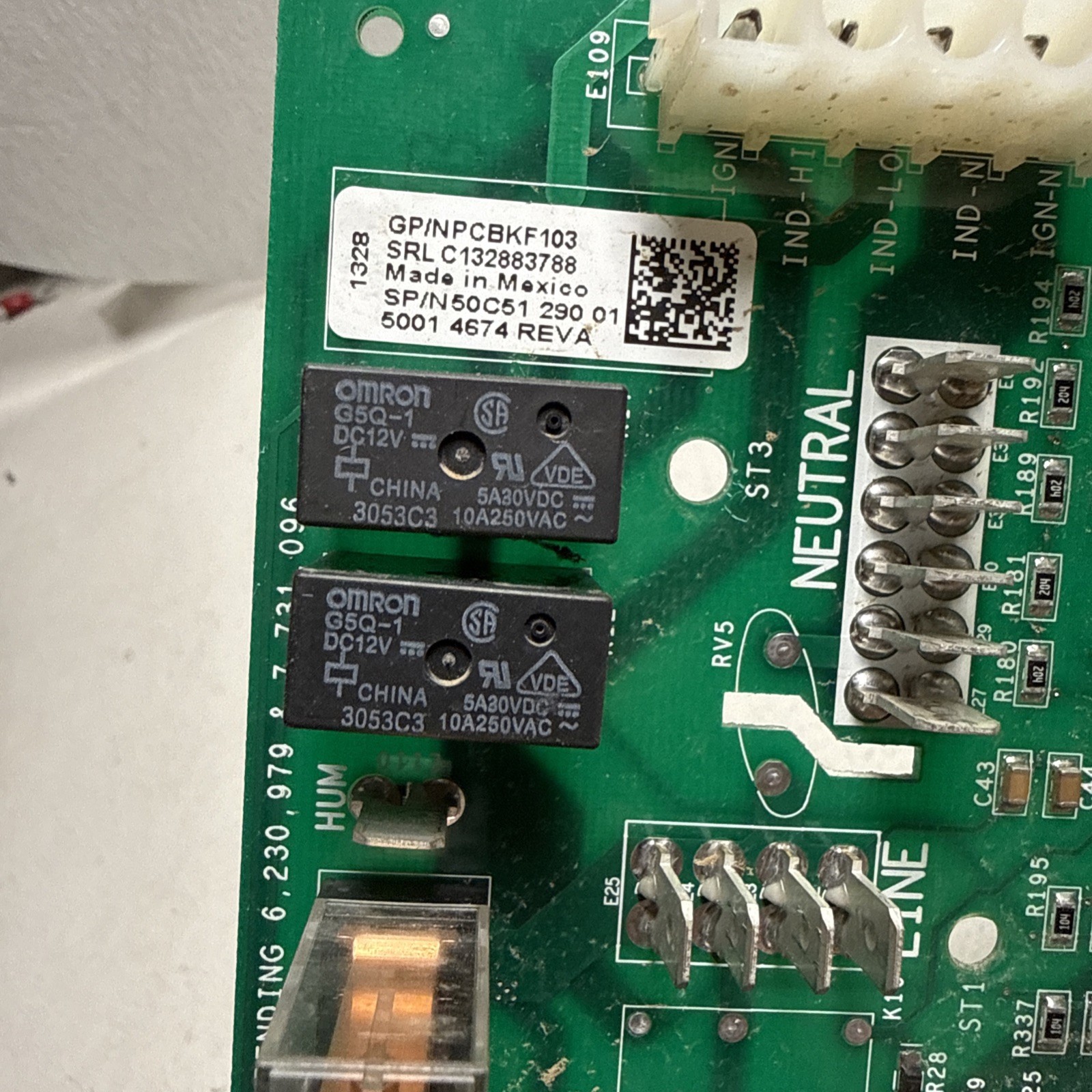 Goodman Emerson PCBKF103 Furnace Control Circuit Board 50C51-290-01