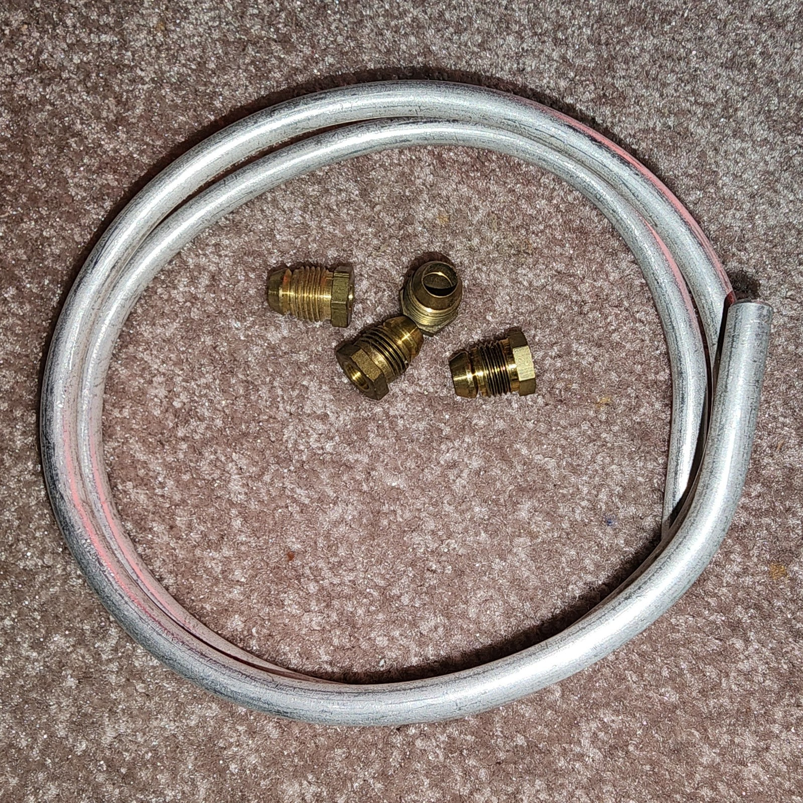 NOS New 1/4″ x 36″ Aluminum Tubing w/ Compression Fittings gas appliance pilot