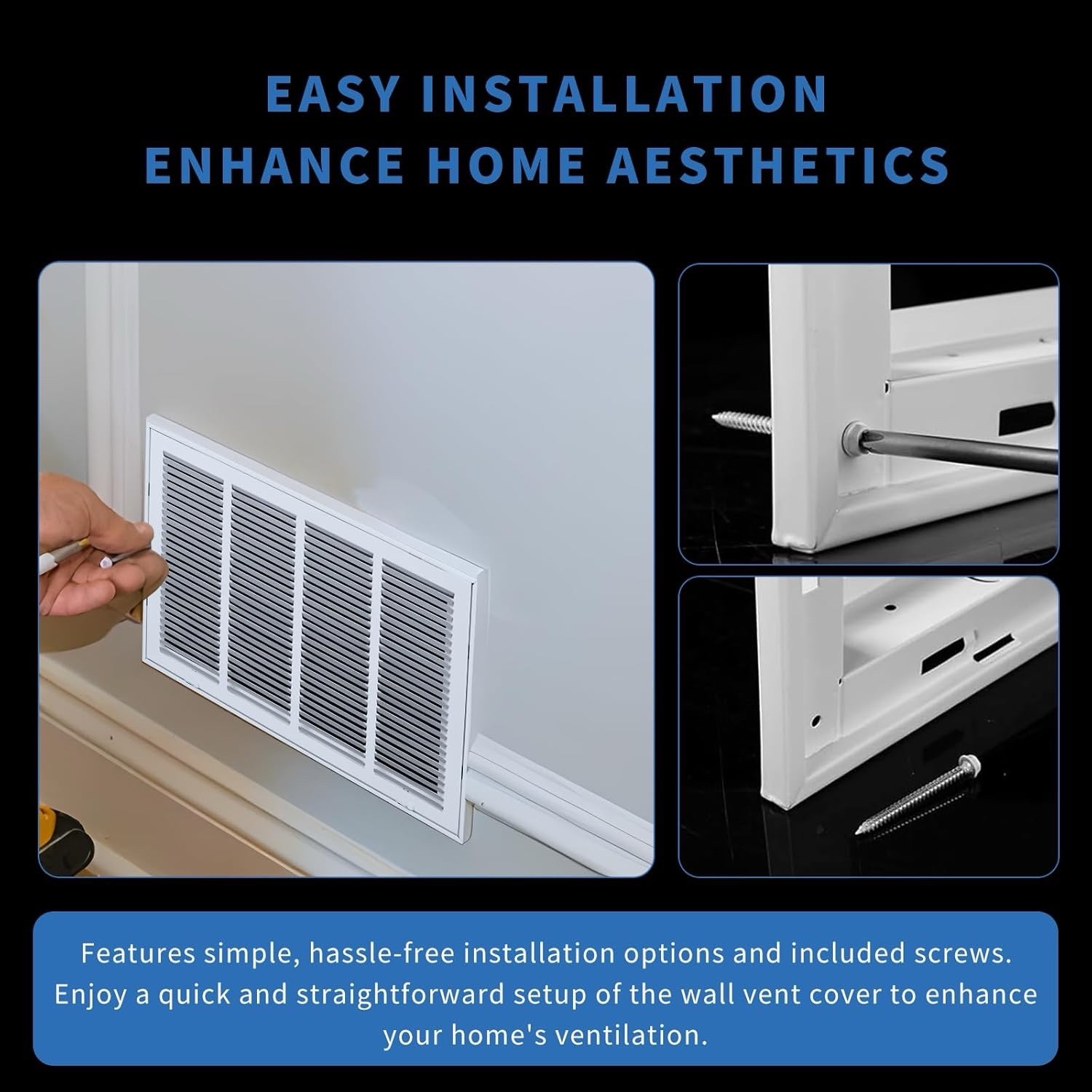 30×12 Return Air Grille Steel Vent Cover White Wall Ceiling Removable 1” Filter