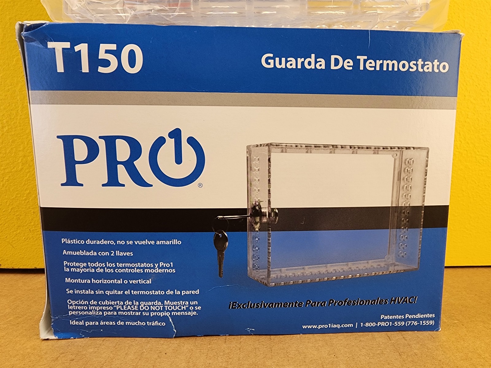 NEW PRO1 IAQ T150 Plastic Locking Thermostat Guard, 5.5″ H x 7.25″ W x 2.5″ D