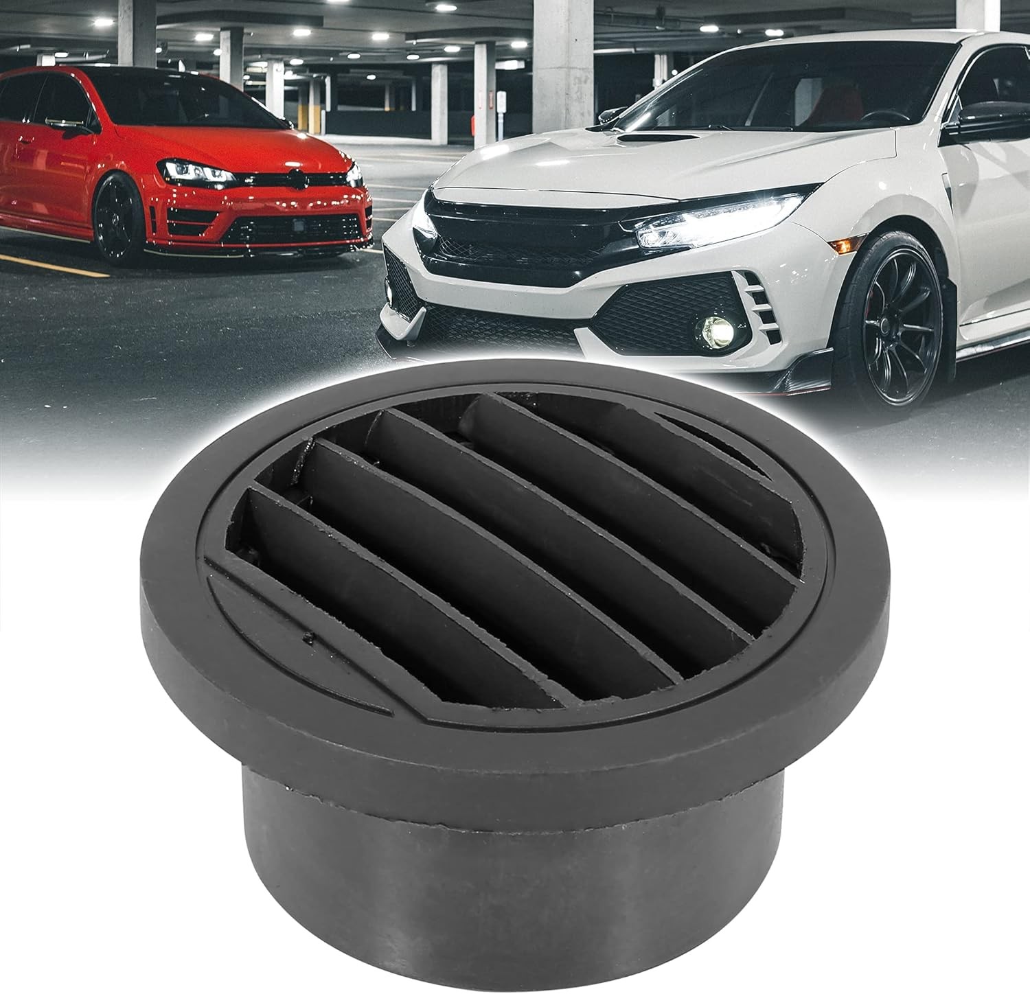 75mm Round Car Heater Ducting Warm Air Vent Outlet 360 Degrees Rotatable Black