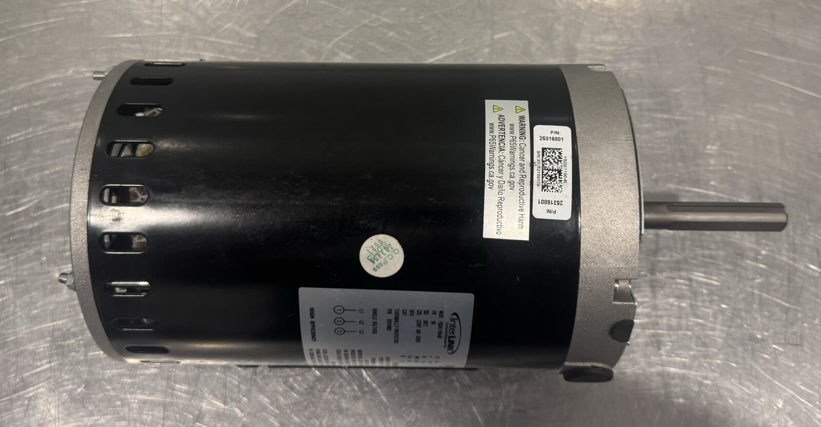 Interlink YSDK1100-8D Refrigeration Motor 1.5 HP 850 RPM Heatcraft 25316801 NEW!