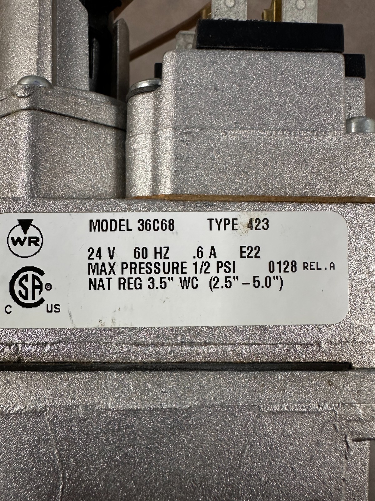 White Rodgers Division 36C68 423 Universal Fast Open Manifold Gas Valve