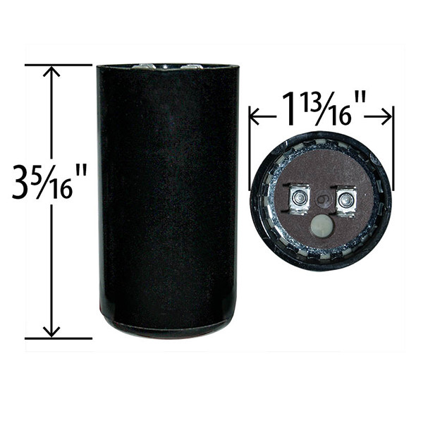 (2) PACK , 400 – 480 uF x 165 VAC BMI Motor Start Capacitor # 092A400B165BD4A