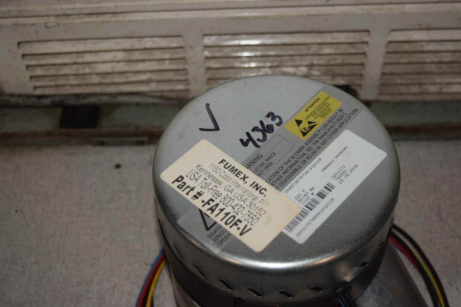 Fumex Inc. FA110F-V Blower Motor