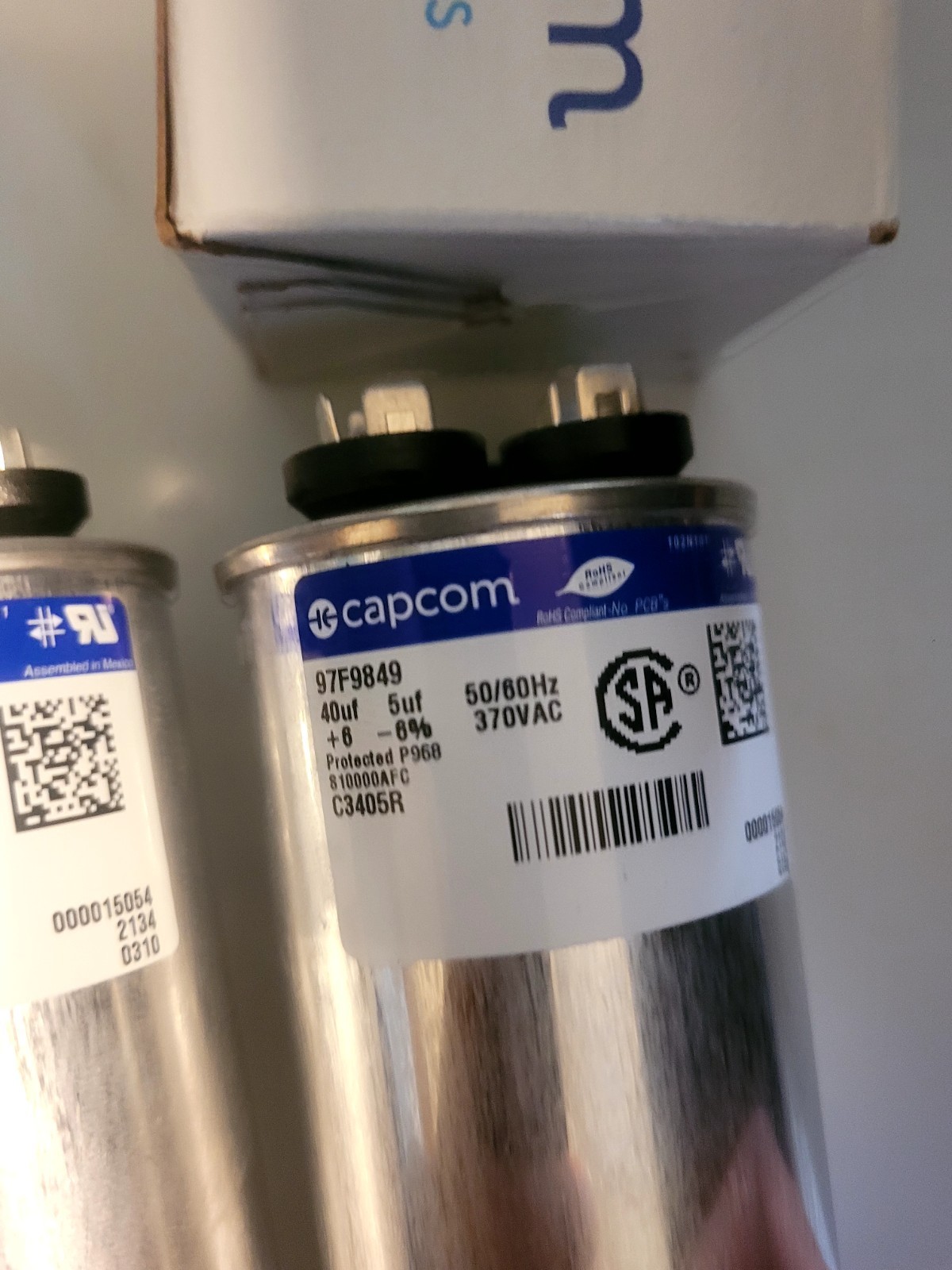 40 + 5uf 370 VAC GE Genteq Replacement Round Run Capacitor 97F9849 C3405R CAPCOM