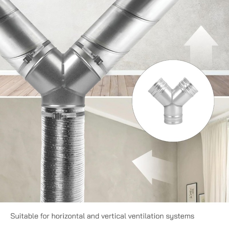Strong Galvanized Steel Y Style Passage Duct Component 45 Degree Bend Structure
