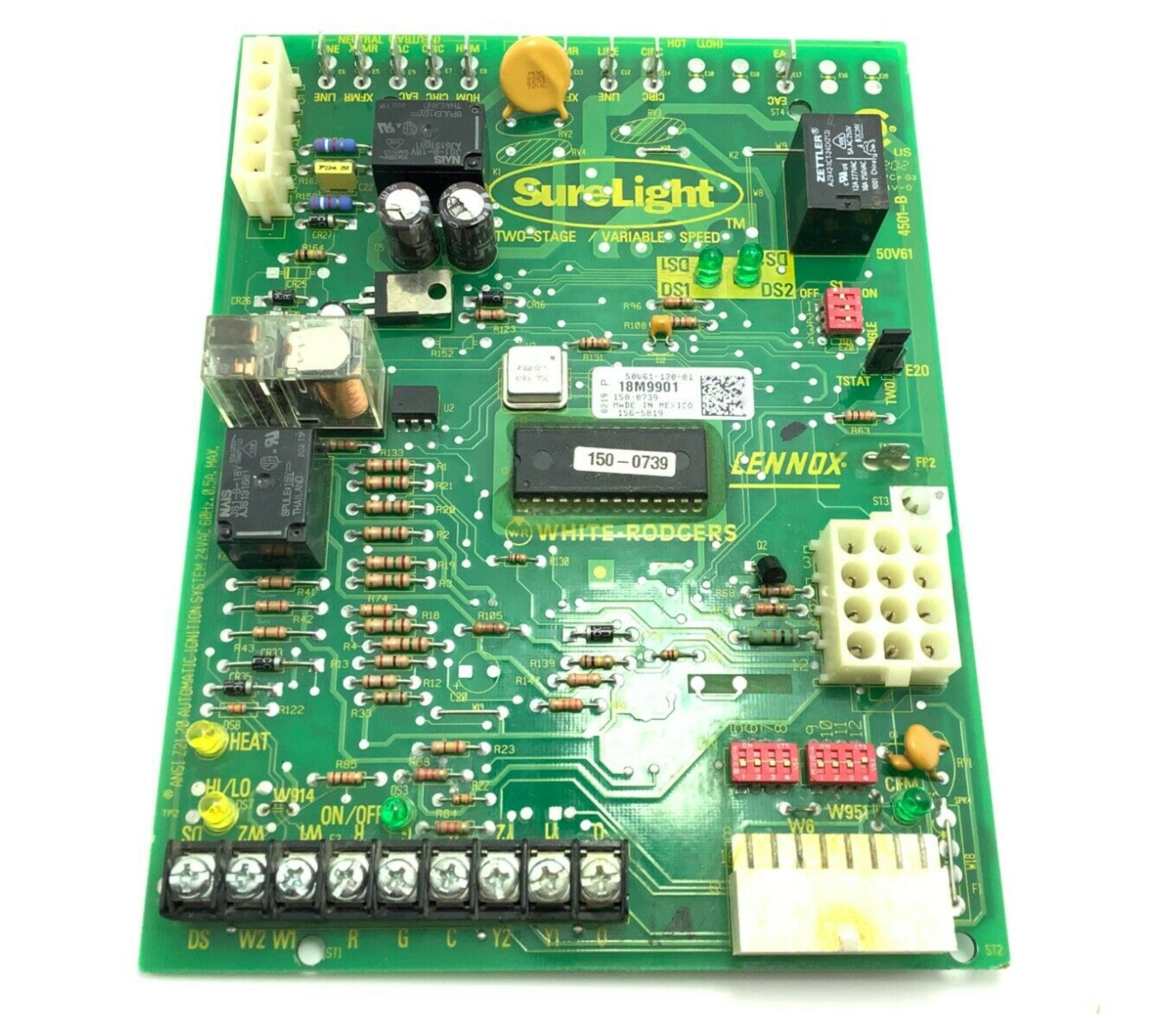 50V61-120 LENNOX 49M5901 Furnace Control Circuit Board SureLight Tested Working